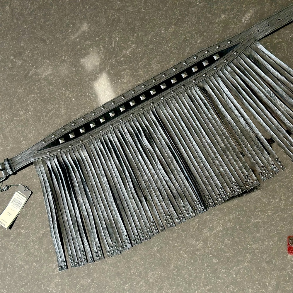 Black Fringe Bcbg Waist Belt